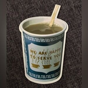 New York City Classic Coffee Cup Magnet - We Are Happy To Serve You - Large